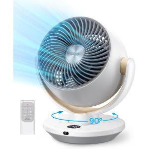 imageDreo Fan for Bedroom Desk Air Circulator Fan with Remote 11 Inch Table Fans for Whole Room 60ft Powerful Airflow 120 Vertical Manual 90 Oscillating Fan 4 Speeds 8H Timer Quiet Fan HomeWhite