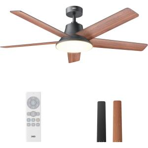 imageDreo Smart Ceiling Fan with Lights 52 Inch 12 Speeds ampamp 3 Fan Modes Stepless Color Tones Dimmable LED Light 12H Timer Quiet DC Motor RemoteAPPAlexa Control White Ceiling Fans IndoorBlack