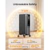 imageDreo Oil Filled Radiator Electric Radiant Heaters for indoor use Large Room with Remote Control Child Lock 4 Modes Overheat ampamp TipOver Protection 24h Timer Digital Thermostat Quiet 1500WSpace Grey