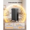imageDreo Radiator Heater 8 Safety Protection Oil Filled Radiator Heater for Indoor Use 1500W Electric Heaters for Large Room 8 Fins with Remote 4 Modes Digital Thermostat 24H Timer QuietSpace Gray