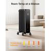 imageDreo Radiator Heater 8 Safety Protection Oil Filled Radiator Heater for Indoor Use 1500W Electric Heaters for Large Room 8 Fins with Remote 4 Modes Digital Thermostat 24H Timer QuietBlack