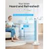 imageDreo Smart Tower Fan for Bedroom 26fts HighSpeed 40quot Standing Fan 5 Speeds 4 Modes Quiet 90 Bladeless Oscillating Fan with Remote 12H Timer Touch Control Work with Alexa SilverWhite