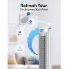 imageDreo Smart Tower Fan for Bedroom 26fts HighSpeed 40quot Standing Fan 5 Speeds 4 Modes Quiet 90 Bladeless Oscillating Fan with Remote 12H Timer Touch Control Work with Alexa SilverWhite