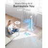 imageDreo Smart Tower Fan for Bedroom 26fts HighSpeed 40quot Standing Fan 5 Speeds 4 Modes Quiet 90 Bladeless Oscillating Fan with Remote 12H Timer Touch Control Work with Alexa SilverWhite