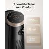 imageDreo Space Heater Large Room 30quot Electric Heaters with Remote 120 Oscillation Adjustable Thermostat 5 Heat ampamp 3 Fan levels 8 Safety Protections 25dB Quiet 112H Timer Heater for Office BlackGold
