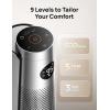 imageDreo Space Heater Large Room 30quot Electric Heaters with Remote 120 Oscillation Adjustable Thermostat 5 Heat ampamp 3 Fan levels 8 Safety Protections 25dB Quiet 112H Timer Heater for Office BlackSilver
