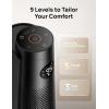 imageDreo Space Heater Large Room 30quot Electric Heaters with Remote 120 Oscillation Adjustable Thermostat 5 Heat ampamp 3 Fan levels 8 Safety Protections 25dB Quiet 112H Timer Heater for Office BlackBlack