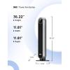 imageDreo Tower Fan for Bedroom 25fts Velocity Quiet Floor Fan 90 Oscillating Fans for Indoors with 4 Speeds 4 Modes 8H Timer Standing Fans Bladeless Fan Black Nomad One DRHTF007Silver