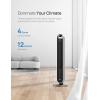 imageDreo Tower Fan for Bedroom 42 Inch 120 Oscillating Fan 25dB Quiet DC Motor 27fts Velocity Bladeless Standing Fan with 12 Speeds 4 Modes 12H Timer Cooling Fans for Home Living Room Pilot Max SSilver
