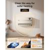 imageDreo WallMounted Heater Smart Space Heater for Bedroom with Dreo FortPlug Overheat Protection 120 Vertical Oscillation Thermostat 24H Timer 1500W Electric Heater for Indoor WH729SWooden