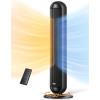 imageDreo Heater Fan 42quot Electric Heaters for Indoor Use with Thermostat 5 Heat ampamp 12 Fan Levels 120 Oscillation 12H Timer 25dB Quiet Ceramic Heater with Remote for Large Room SilverBlack