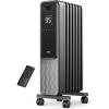imageDreo Oil Filled Radiator Electric Radiant Heaters for indoor use Large Room with Remote Control Child Lock 4 Modes Overheat ampamp TipOver Protection 24h Timer Digital Thermostat Quiet 1500WSpace Grey