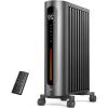 imageDreo Oil Filled Radiator Heater 1500W Radiant Heater with Remote Control Digital Thermostat 4 Modes 24h Timer 10 Safety Protections Child Lock Space Heaters for Indoor Use Large Room BedroomGray
