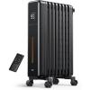 imageDreo Radiator Heater 8 Safety Protection Oil Filled Radiator Heater for Indoor Use 1500W Electric Heaters for Large Room 8 Fins with Remote 4 Modes Digital Thermostat 24H Timer QuietBlack