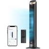 imageDreo Smart Tower Fan for Bedroom 26fts HighSpeed 40quot Standing Fan 5 Speeds 4 Modes Quiet 90 Bladeless Oscillating Fan with Remote 12H Timer Touch Control Work with Alexa SilverGold