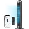 imageDreo Smart Tower Fan for Bedroom 26fts HighSpeed 40quot Standing Fan 5 Speeds 4 Modes Quiet 90 Bladeless Oscillating Fan with Remote 12H Timer Touch Control Work with Alexa SilverSilver