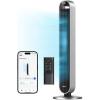 imageDreo Tower Fan for Bedroom 42 Inch 120 Oscillating Fan 25dB Quiet DC Motor 27fts Velocity Bladeless Standing Fan with 12 Speeds 4 Modes 12H Timer Cooling Fans for Home Living Room Pilot Max SSilver
