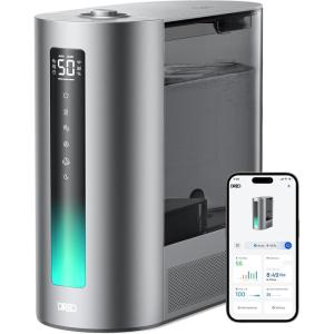 imageDreo 6L Humidifiers for Bedroom Smart Warm ampamp Cool Mist for Large Room 60Hr Quiet Runtime Ultrasonic Oil Diffuser for Baby Plant Humidity Sensor Indicator Light 12H Timer GoogleAlexa HM713SSilver