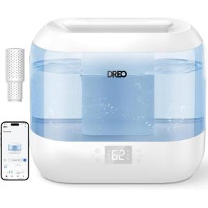 imageDreo Smart Humidifiers for Bedroom Top Fill 4L Cool Mist Humidifier with Nightlight 32H Runtime TouchAPPVoice Control Quiet Ultrasonic Humidifiers for Large Room Home Baby Plants OfficeBlue