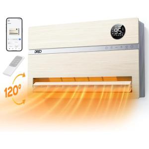 imageDreo Smart Wall Heater Electric Space Heater for Bedroom 1500W 120 Vertical Oscillation Adjustable Thermostat Remote Control 24H Timer EasyMount Heater for Indoor Use Works with Alexa WH719S