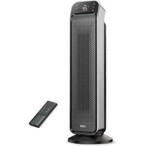 imageDreo Space Heater for Indoor Use 25quot 115fts Fast Electric Heater with Remote and Thermostat 3 Modes Overheating ampamp TipOver Protection Portable Heater for Large Room Bedroom Office GoldSilver