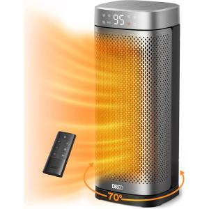 imageDreo Space Heaters for Indoor Use 1500W Fast Heating Portable Heaters with Remote Large PTC Ceramic Electric for Bedroom 12H Timer 70 Oscillation Overheat Protection Safety Heat for Home OfficeSilver