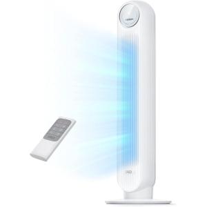 imageDreo Tower Fan for Bedroom 25fts Velocity Quiet Floor Fan 90 Oscillating Fans for Indoors with 4 Speeds 4 Modes 8H Timer Standing Fans Bladeless Fan Black Nomad One DRHTF007White