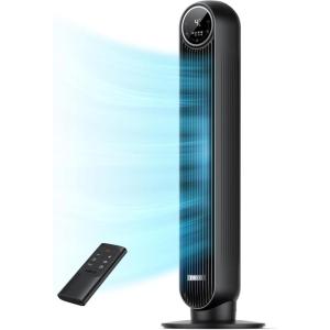 imageDreo Tower Fan for Bedroom 25fts Velocity Quiet Floor Fan 90 Oscillating Fans for Indoors with 4 Speeds 4 Modes 8H Timer Standing Fans Bladeless Fan Black Nomad One DRHTF007Black