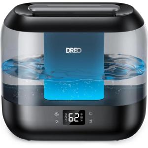 imageDreo 6L Top Fill Humidifiers for Bedroom 60H Runtime 28 dB Quiet Supersized Cool Mist Humidifiers for Large Room Air Humidifier for Home Baby Plant Indoor Night Light UltrasonicBlack
