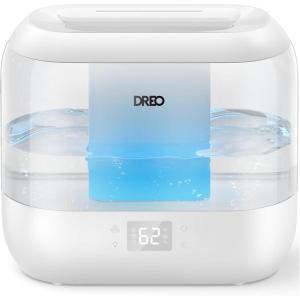 imageDreo 6L Top Fill Humidifiers for Bedroom 60H Runtime 28 dB Quiet Supersized Cool Mist Humidifiers for Large Room Air Humidifier for Home Baby Plant Indoor Night Light UltrasonicWhite