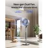 imageDreo Smart Pedestal Fan for Bedroom WiFiVoiceAlexa Control 6 Modes10 Speeds 12H Timer 23dB DC Quiet Circulator Fan 12085 Oscillating Fans 100ft 4044quot Adjustable Height Bright Silver