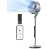 imageDreo Smart Pedestal Fan for Bedroom WiFiVoiceAlexa Control 6 Modes10 Speeds 12H Timer 23dB DC Quiet Circulator Fan 12085 Oscillating Fans 100ft 4044quot Adjustable Height Bright Silver