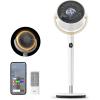 imageDreo Smart Fan for Bedroom 120 120 OmniDirectional Oscillating Fans 90ft Quiet Pedestal Fan with RGB Light 9 Speeds 6 Modes 20dB 8H Timer WiFiVoiceAlexa 3742quot Floor Fans with RemoteWhite