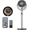 imageDreo Smart Fan for Bedroom 120 120 OmniDirectional Oscillating Fans 90ft Quiet Pedestal Fan with RGB Light 9 Speeds 6 Modes 20dB 8H Timer WiFiVoiceAlexa 3742quot Floor Fans with RemoteSilver