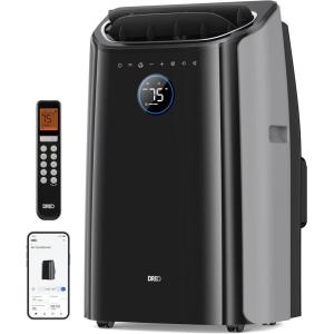 imageDreo Portable Air Conditioners 8000 BTU Air Conditioner for Bedroom with Drainagefree Cooling 45dB Quiet APPVoiceRemote 24h Timer with Fan ampamp Dehumidifier Smart AC Unit for Room IndoorsBlack