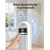 imageDreo Tower Fan for Bedroom 90 Oscillating Fan Standing Fan with 3 Modes 4 Speeds 8H Timer Cooling Fans for Home Living Room Office Grey TF117White