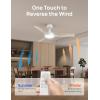 imageDreo Ceiling Fans with Lights 42 Inch 6 Speeds 6Level Dimmable 5CCT Quiet Remote Control Reversible DC Motor Quickinstall 8H Timer Black Ceiling Fan for Bedroom Indoor Living RoomWhite