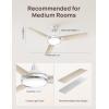 imageDreo Ceiling Fans with Lights 42 Inch 6 Speeds 6Level Dimmable 5CCT Quiet Remote Control Reversible DC Motor Quickinstall 8H Timer Black Ceiling Fan for Bedroom Indoor Living RoomWhite
