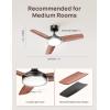 imageDreo Ceiling Fans with Lights 42 Inch 6 Speeds 6Level Dimmable 5CCT Quiet Remote Control Reversible DC Motor Quickinstall 8H Timer Black Ceiling Fan for Bedroom Indoor Living RoomBlack
