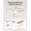 imageDreo Ceiling Fans with Lights 42 Inch 6 Speeds 6Level Dimmable 5CCT Quiet Remote Control Reversible DC Motor Quickinstall 8H Timer Black Ceiling Fan for Bedroom Indoor Living RoomWhite