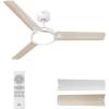 imageDreo Ceiling Fans with Lights 42 Inch 6 Speeds 6Level Dimmable 5CCT Quiet Remote Control Reversible DC Motor Quickinstall 8H Timer Black Ceiling Fan for Bedroom Indoor Living RoomWhite