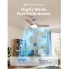 imageDreo Ceiling Fans with Lights 42 Inch 6 Speeds 6Level Dimmable 5CCT Quiet Remote Control Reversible DC Motor Quickinstall 8H Timer Black Ceiling Fan for Bedroom Indoor Living RoomGrey