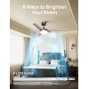 imageDreo Ceiling Fans with Lights 42 Inch 6 Speeds 6Level Dimmable 5CCT Quiet Remote Control Reversible DC Motor Quickinstall 8H Timer Black Ceiling Fan for Bedroom Indoor Living RoomBlack