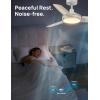 imageDreo Ceiling Fans with Lights 42 Inch 6 Speeds 6Level Dimmable 5CCT Quiet Remote Control Reversible DC Motor Quickinstall 8H Timer Black Ceiling Fan for Bedroom Indoor Living RoomWhite
