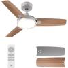 imageDreo Ceiling Fans with Lights 42 Inch 6 Speeds 6Level Dimmable 5CCT Quiet Remote Control Reversible DC Motor Quickinstall 8H Timer Black Ceiling Fan for Bedroom Indoor Living RoomGrey