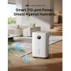 imageDreo 110Pint Smart Dehumidifier for Basement 4500 Ft for Large Room 2 Gallon Water Tank AutoComfortConstant Mode Dehumidifiers for Home Bedroom Bathroom with Drain Hose White 711SWhite