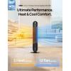 imageDreo Tower Fan and Heater Combo 292fts Standing Fans for Bedroom 17 Levels 6 Modes 120 Oscillation 42 Inch 12H Timer 25dB Quiet with Remote for Office Large Room SilverBlack