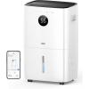 imageDreo 110Pint Smart Dehumidifier for Basement 4500 Ft for Large Room 2 Gallon Water Tank AutoComfortConstant Mode Dehumidifiers for Home Bedroom Bathroom with Drain Hose White 711SBlack