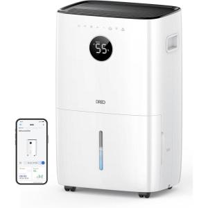 imageDreo 110Pint Smart Dehumidifier for Basement 4500 Ft for Large Room 2 Gallon Water Tank AutoComfortConstant Mode Dehumidifiers for Home Bedroom Bathroom with Drain Hose White 711SBlack