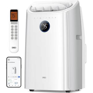 imageDreo Portable Air Conditioners 12000 BTU ASHRAE 8000 BTU DOE Smart AC Unit for Bedroom with Drainagefree Cooling APPVoiceRemote Fan ampamp Dehumidifier Floor AC for Room Indoors AC515S NewWhite